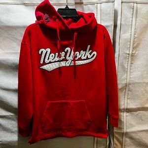 Pink VS New York sweatshirt with hoodie and studs